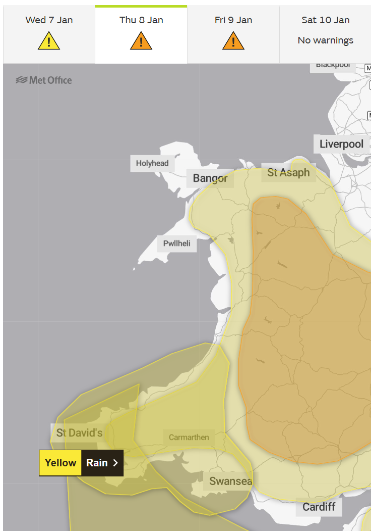 Storm Goretti: rhybudd am ragor o eira i Geredigion