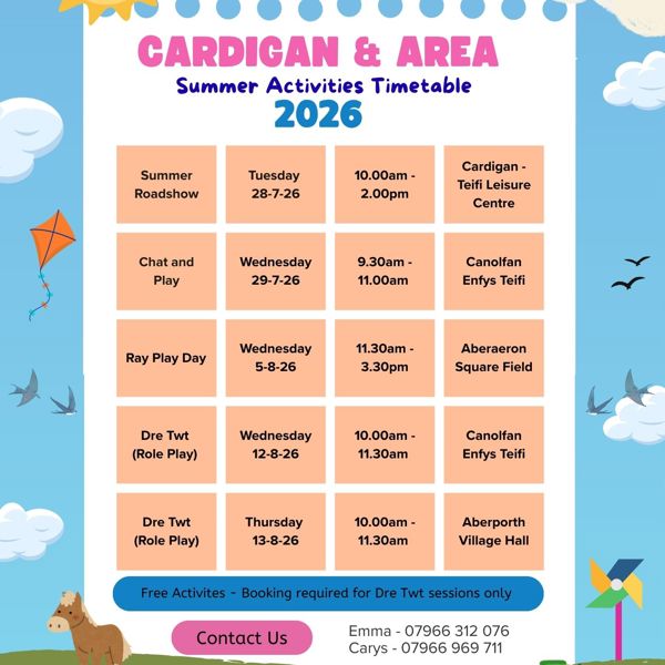 Cardigan and area Summer Activities