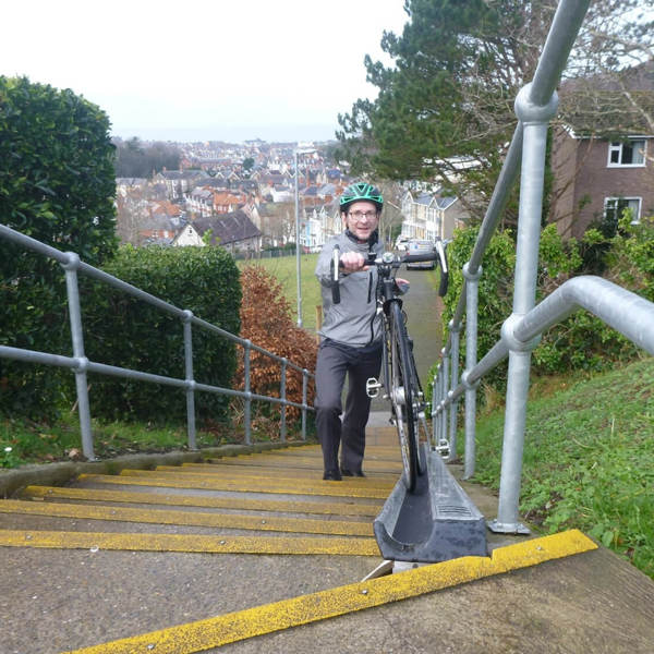 National Library of Wales cycle wheel ramp