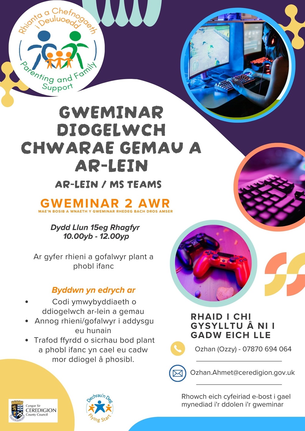Gweminar Chwarae Gemau a Diogelwch Ar-lein