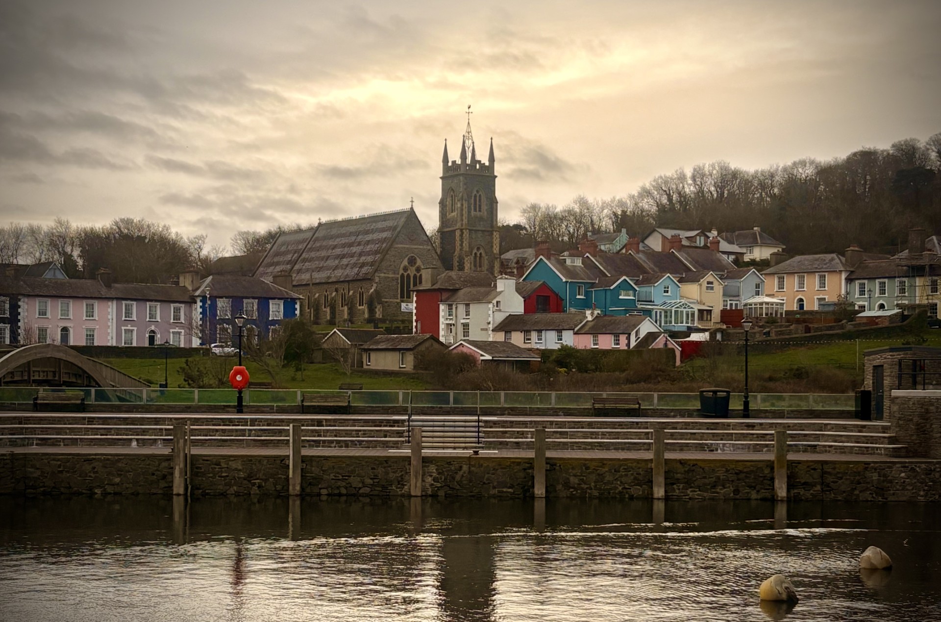 Aberaeron Harbour and Church