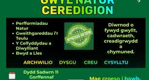 Gŵyl Natur Ceredigion yn dychwelyd i Aberystwyth yr haf hwn