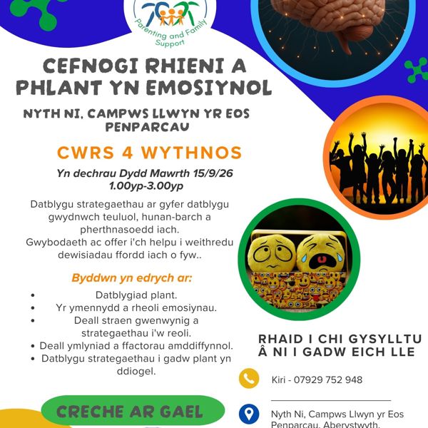Cefnogi Rhieni a Phlant yn Emosiynol 