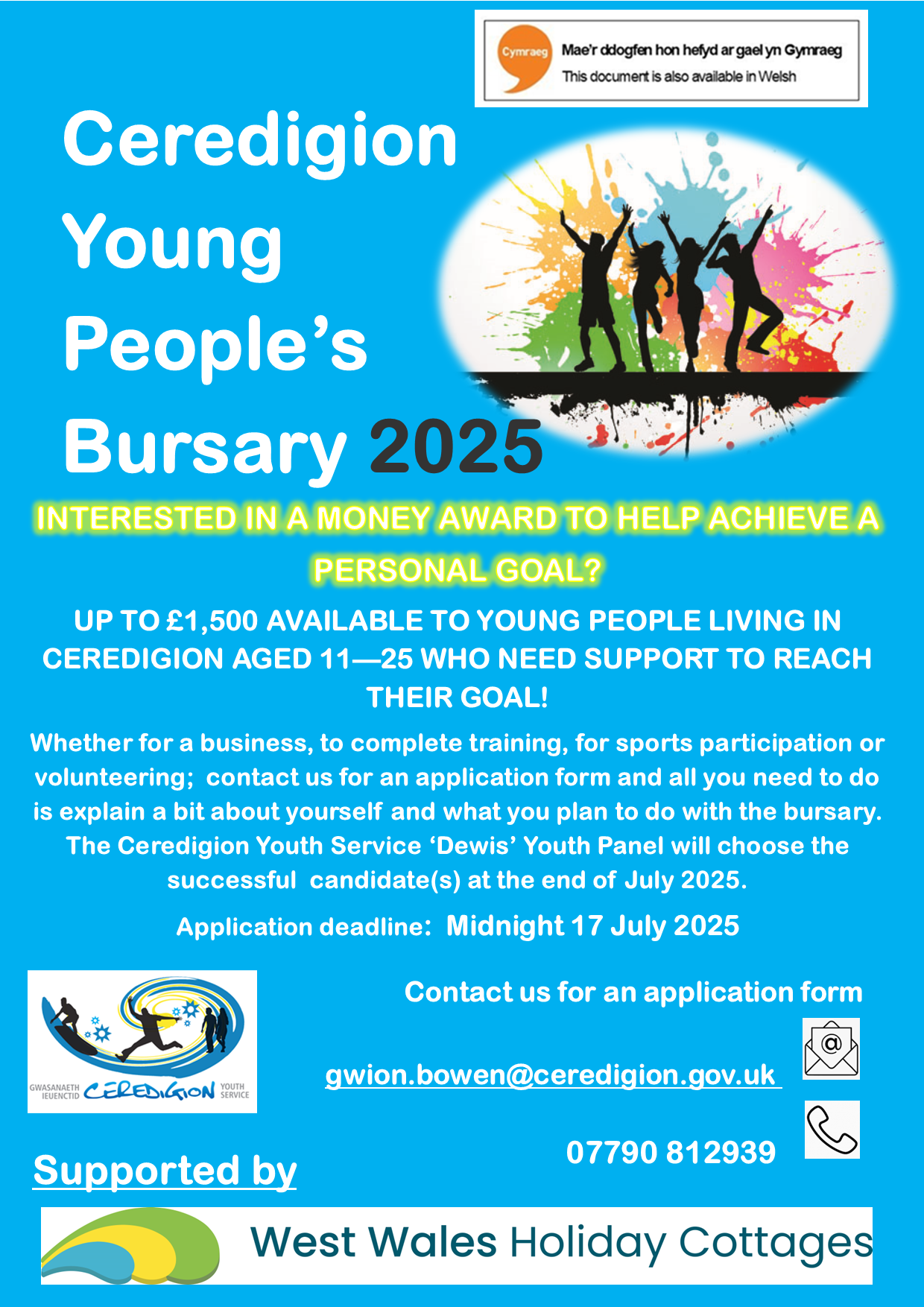 Young people given opportunity to apply for £1,500 bursary