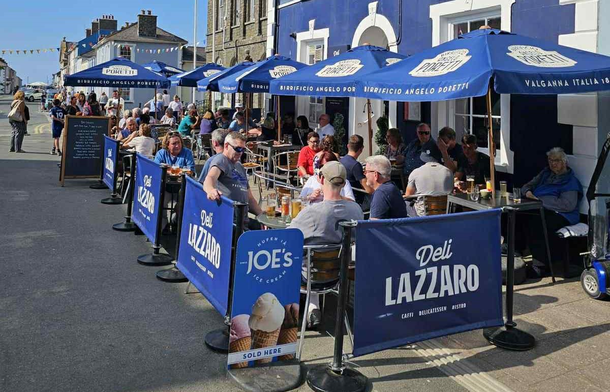 Busy Street cafe scene Aberaeron